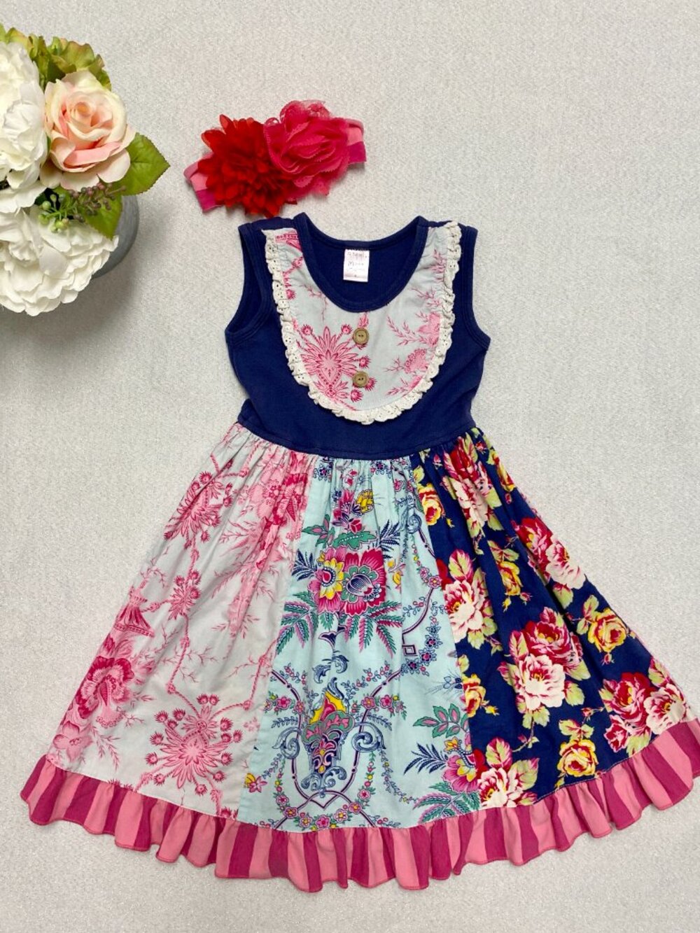 Giggle moon. Pure in Heart dress with matching headband